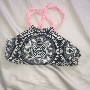 pink and black bikini